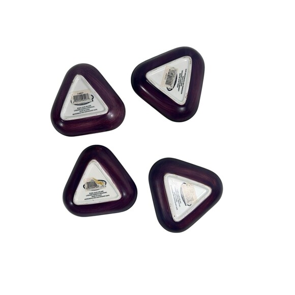 Julie Ueland Feels Like Home Enesco Olive Triangle Mini Plate Appetizer Set of 4 - Picture 9 of 9